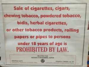 cartello dai tabaccai